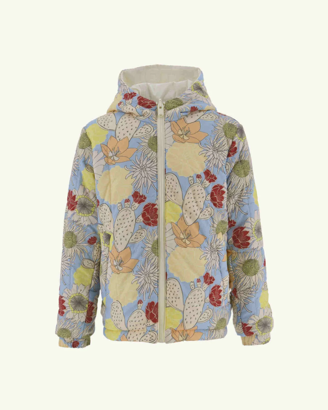 Doudoune Ultralight réversible à capuche Ecru/Bohemian bleu enfant Rosso