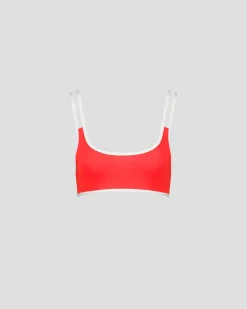 Haut de maillot de bain brassière Rouge feu Maeva top