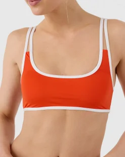 Haut de maillot de bain brassière Rouge feu Maeva top