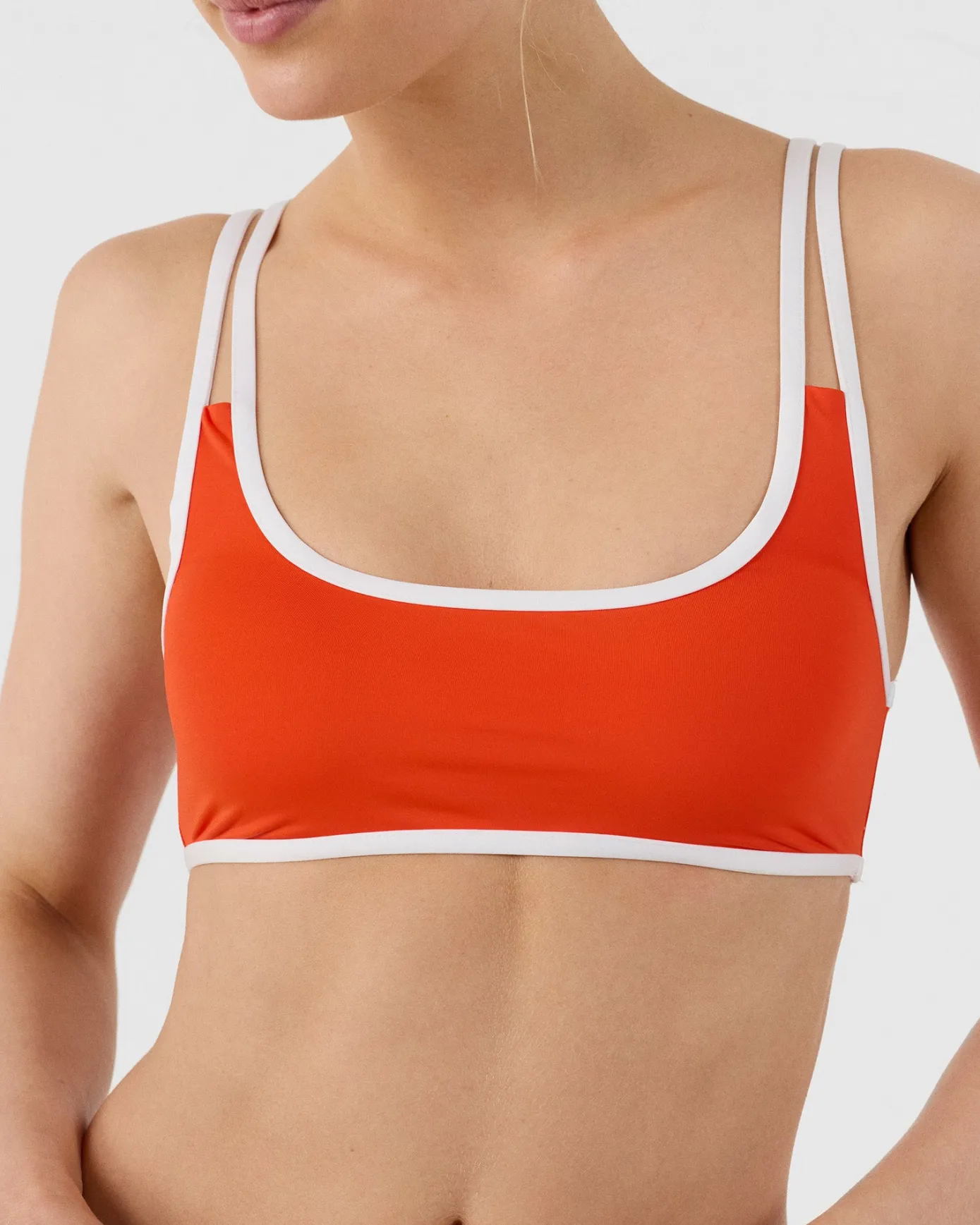 Haut de maillot de bain brassière Rouge feu Maeva top