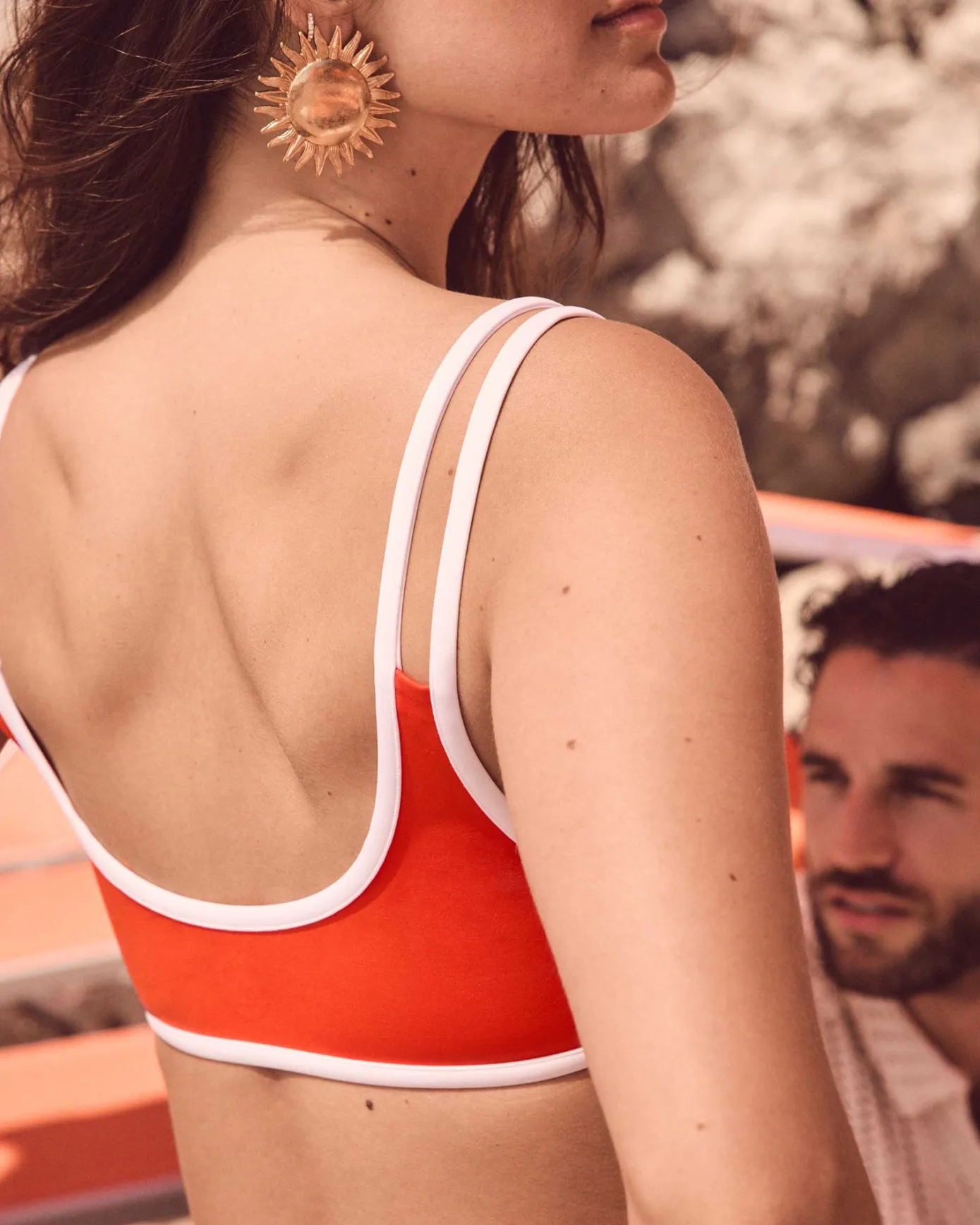 Haut de maillot de bain brassière Rouge feu Maeva top