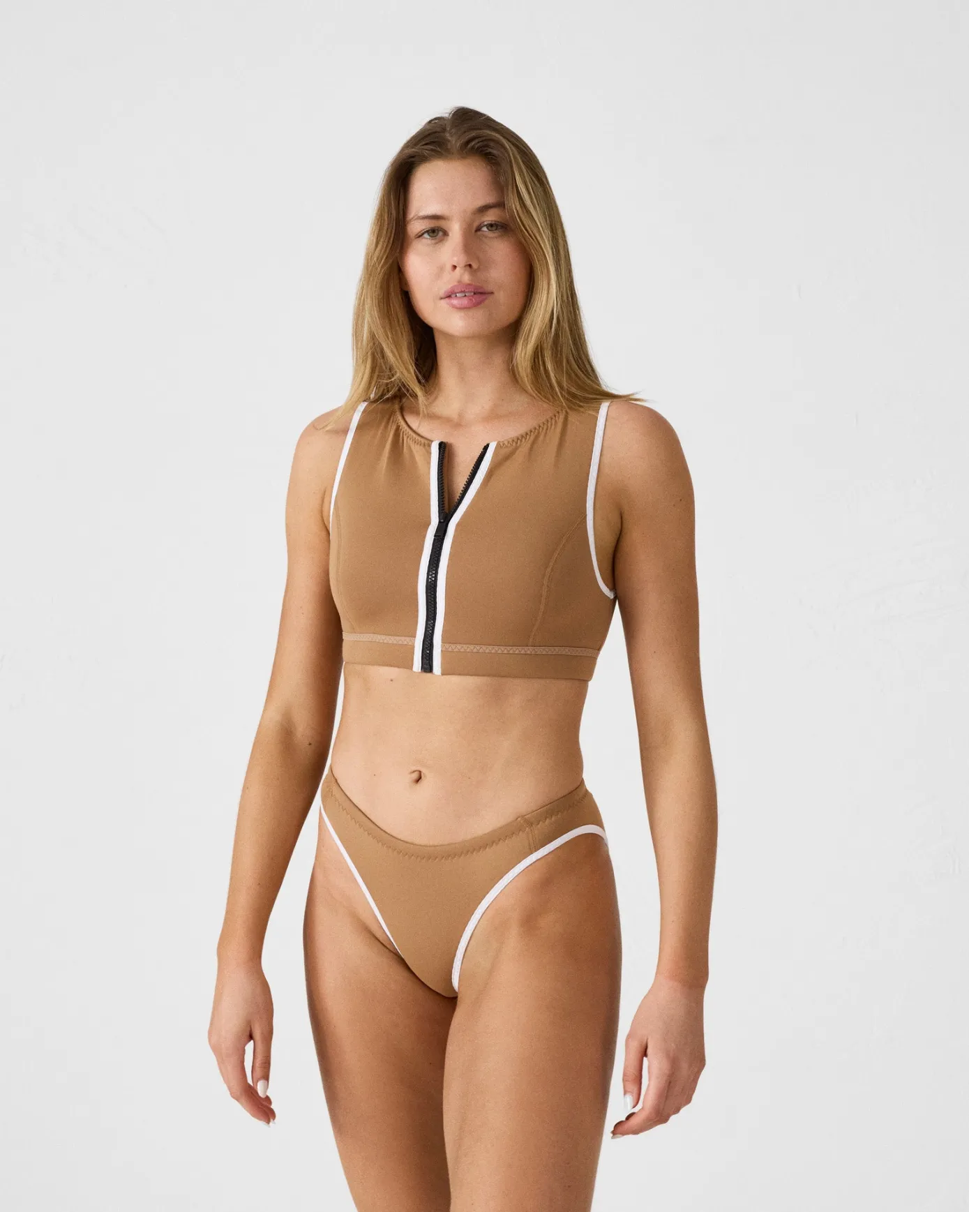 Haut de maillot de bain en néoprène Fauve Jennie top