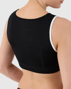 Haut de maillot de bain en néoprène Noir Jisoo top