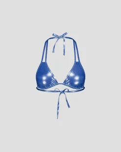 Haut de maillot de bain triangle Bleu mystique Assia top