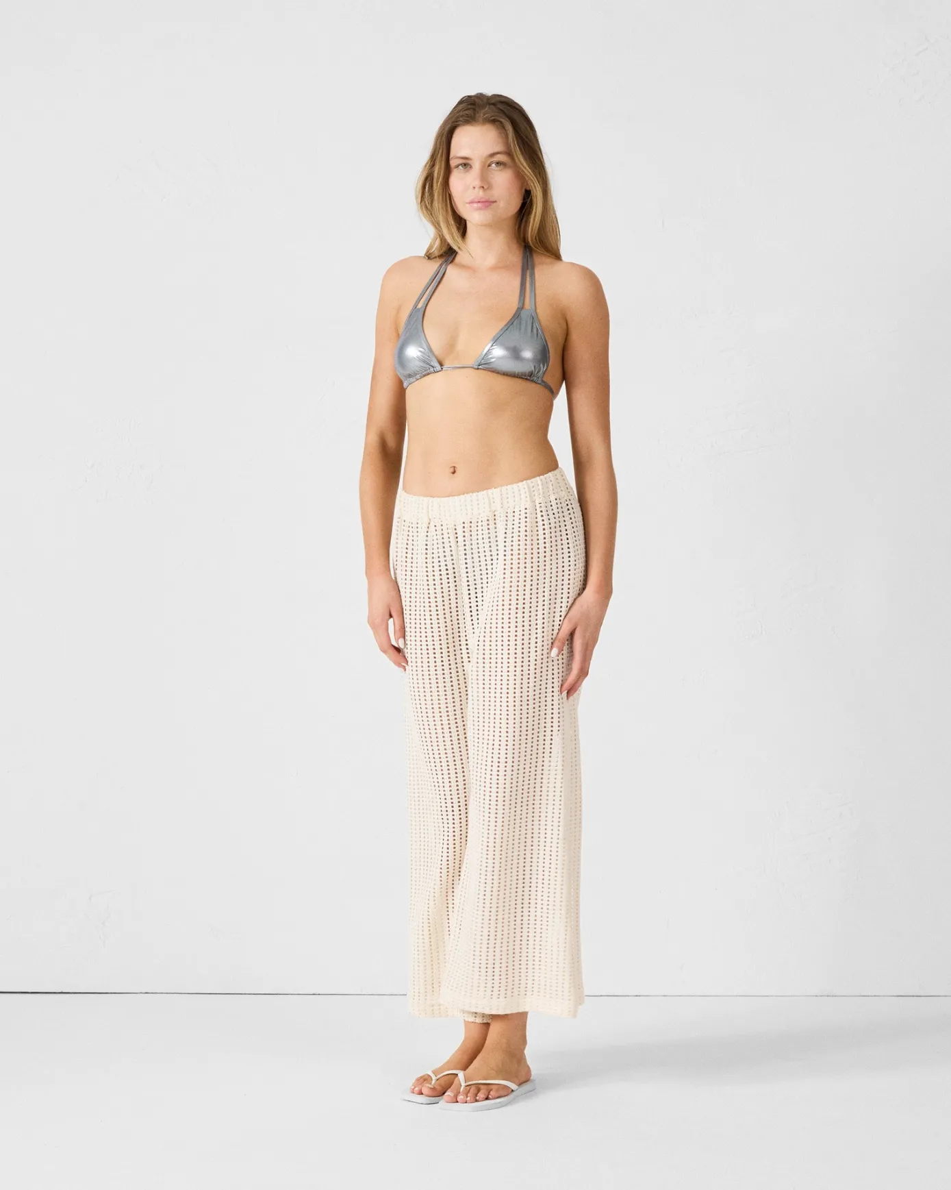 Haut de maillot de bain triangle Argent Assia top