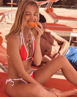 Haut de maillot de bain triangle Rouge feu Maddie top
