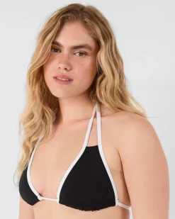 Haut de maillot de bain triangle Noir/blanc Maddie top