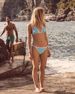Haut de maillot de bain triangle Mono lagon Maddie monogram top
