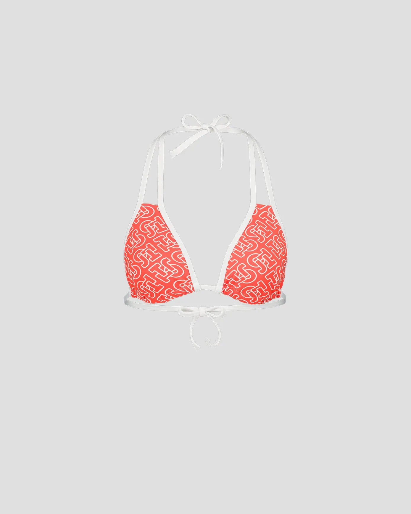 Haut de maillot de bain triangle Mono rouge feu Maddie monogram top