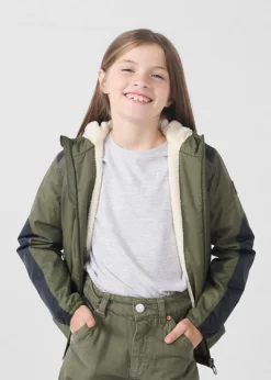 Imperméable enfant à capuche sherpa Army Lag sherpa