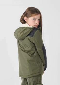 Imperméable enfant à capuche sherpa Army Lag sherpa