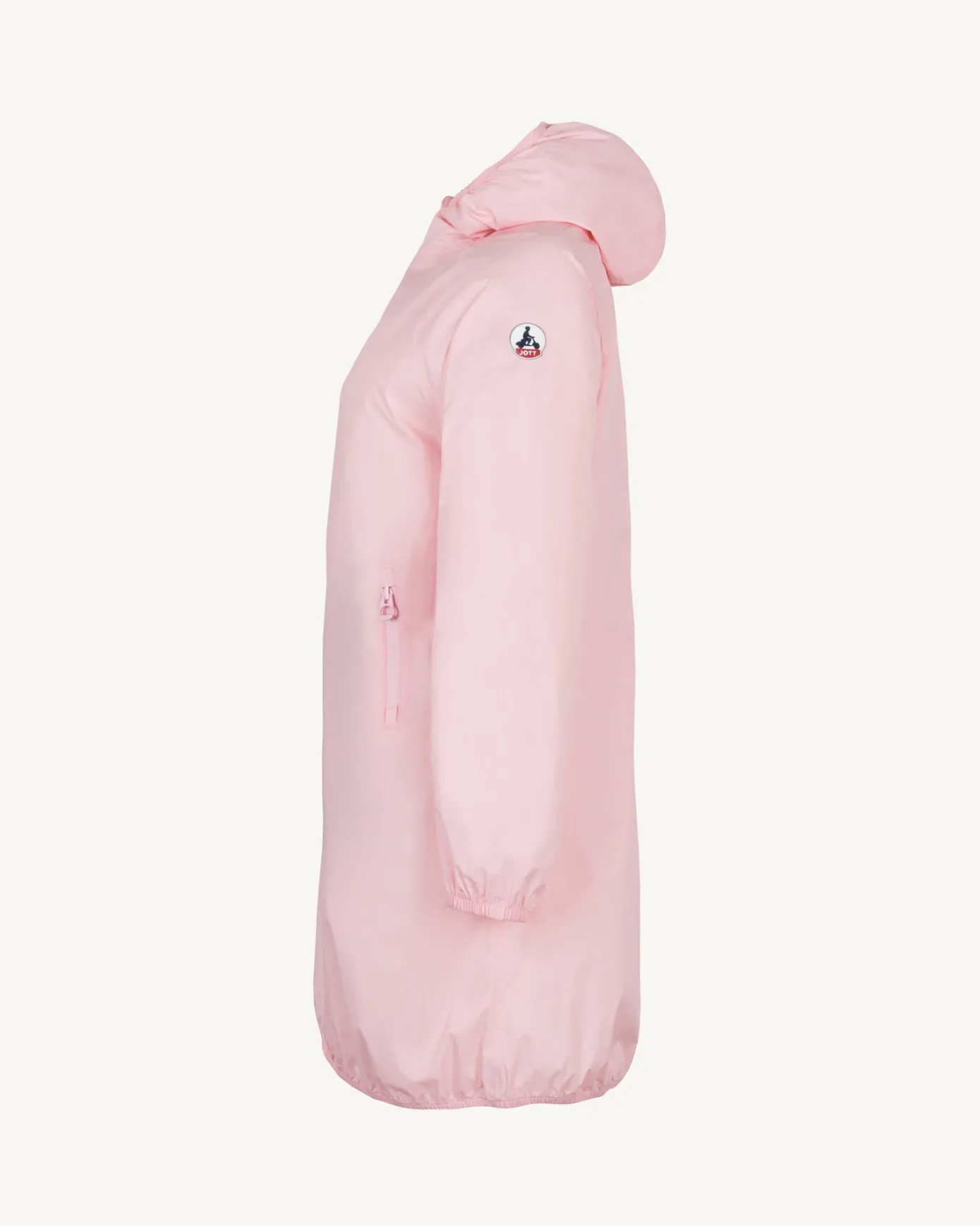 Imperméable long à capuche Rose pêche Glendale