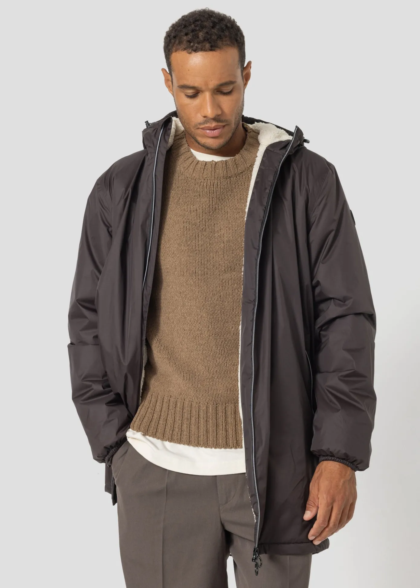 Imperméable Mixte doublé Café noir Glen sherpa