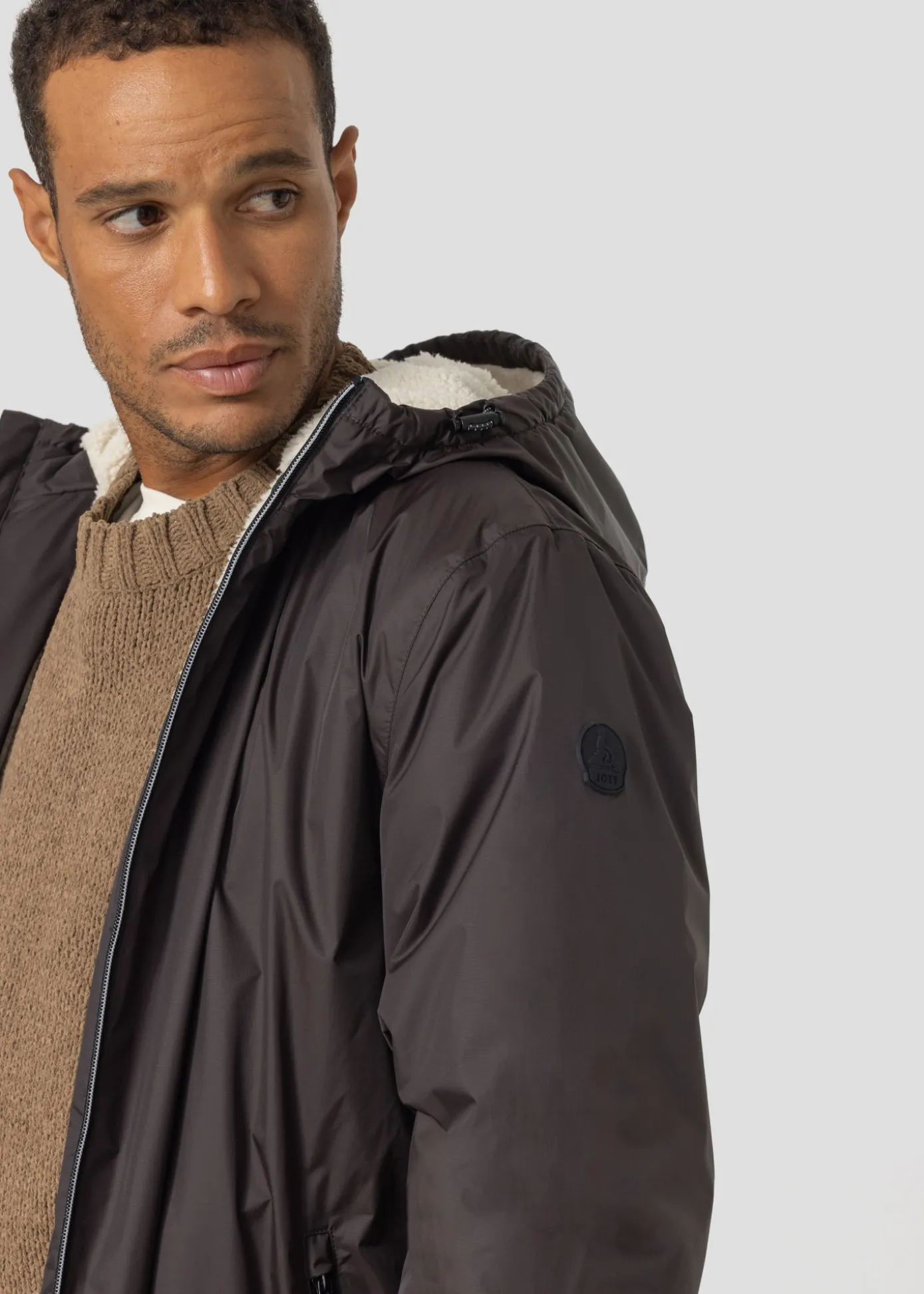 Imperméable Mixte doublé Café noir Glen sherpa
