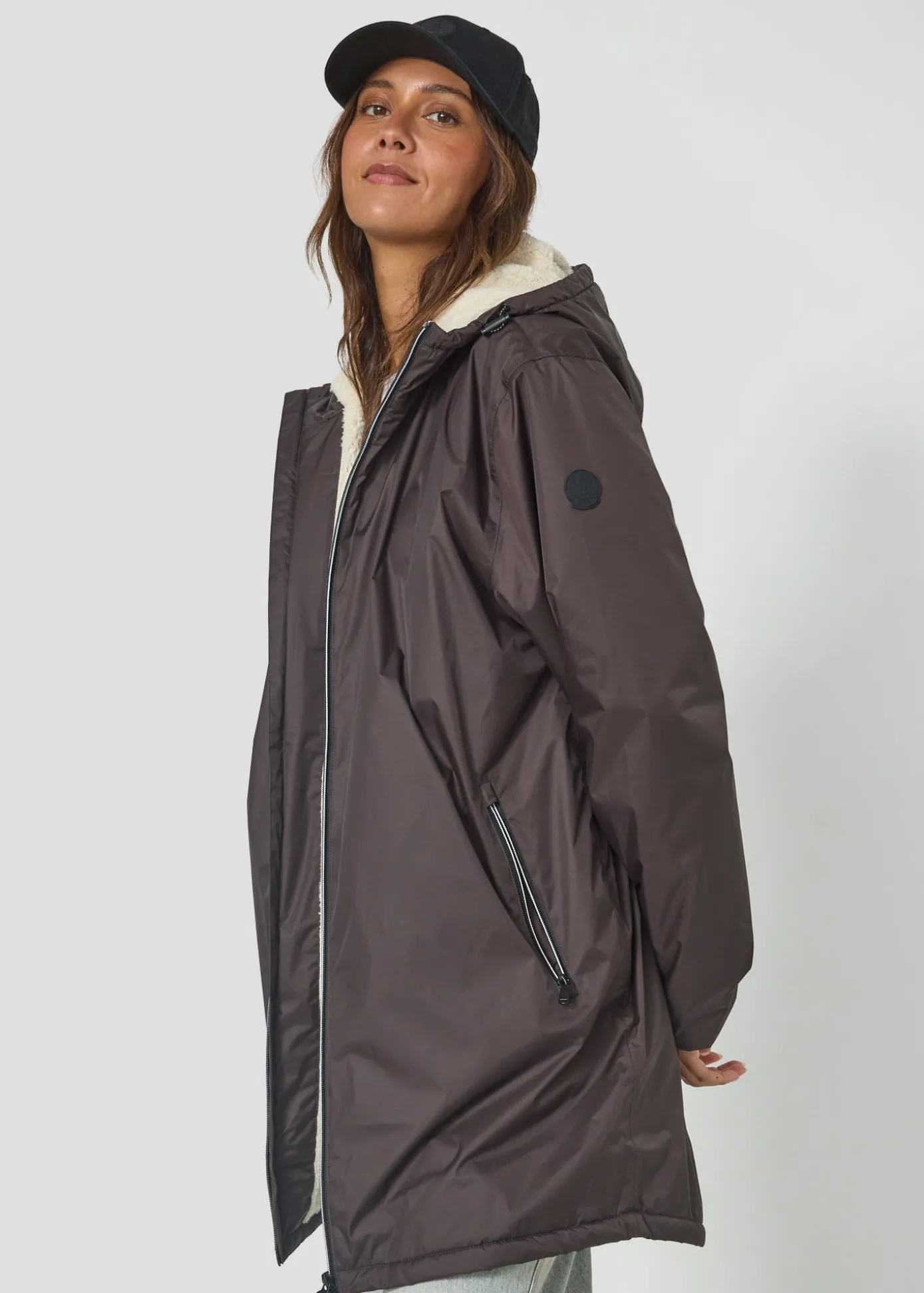 Imperméable Mixte doublé Café noir Glen sherpa