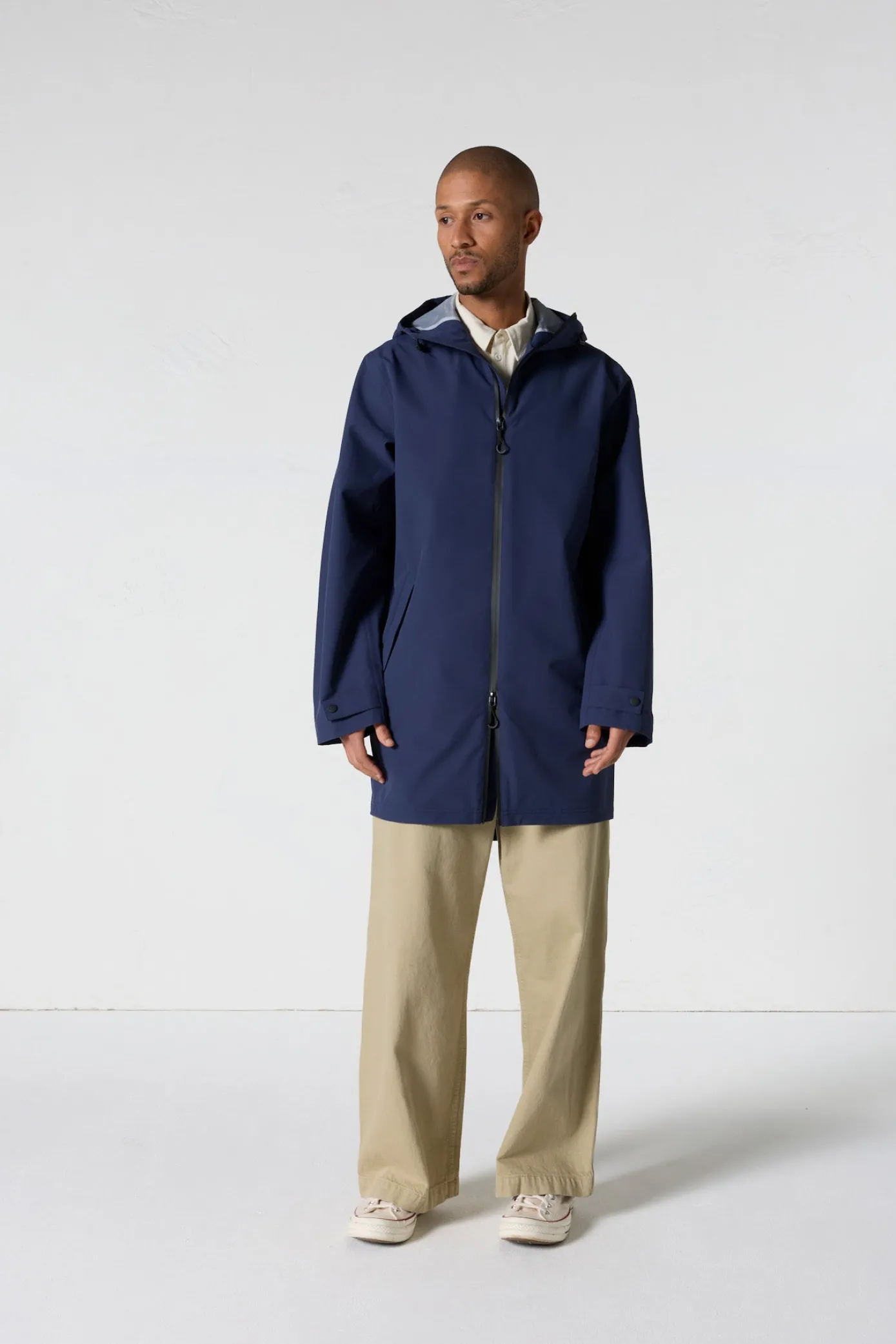 Imperméable mixte mi-long Marine Zerti