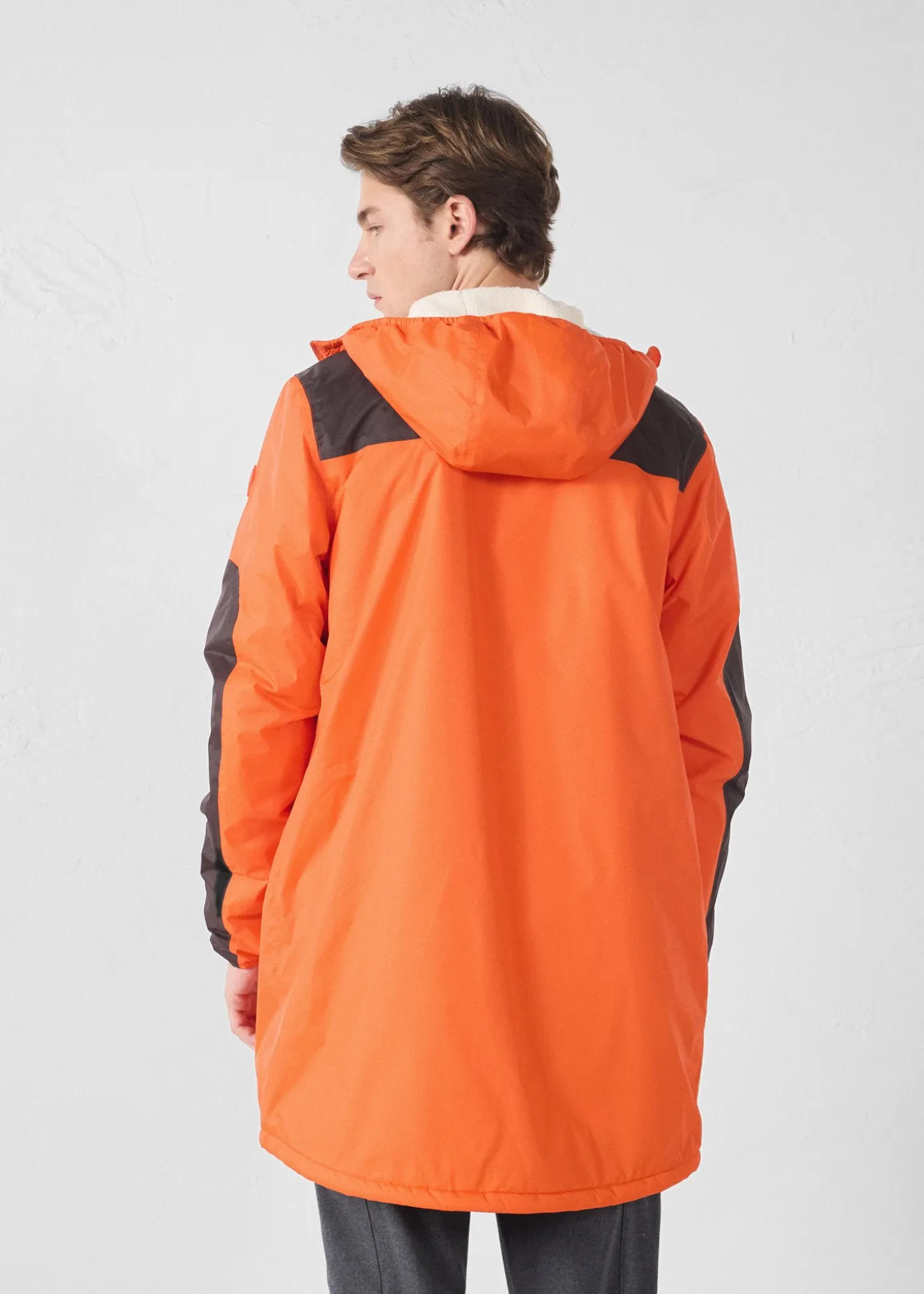 Imperméable sherpa long Rouge feu Hallin sherpa