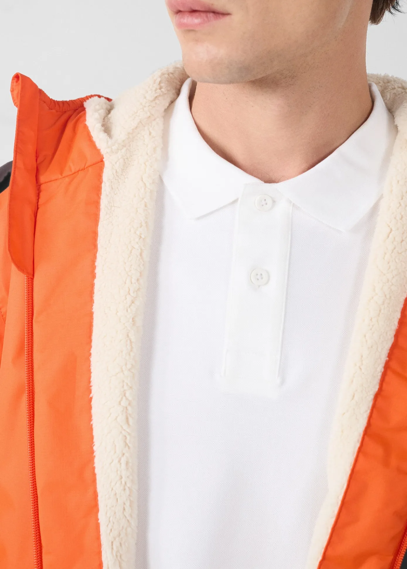 Imperméable sherpa long Rouge feu Hallin sherpa