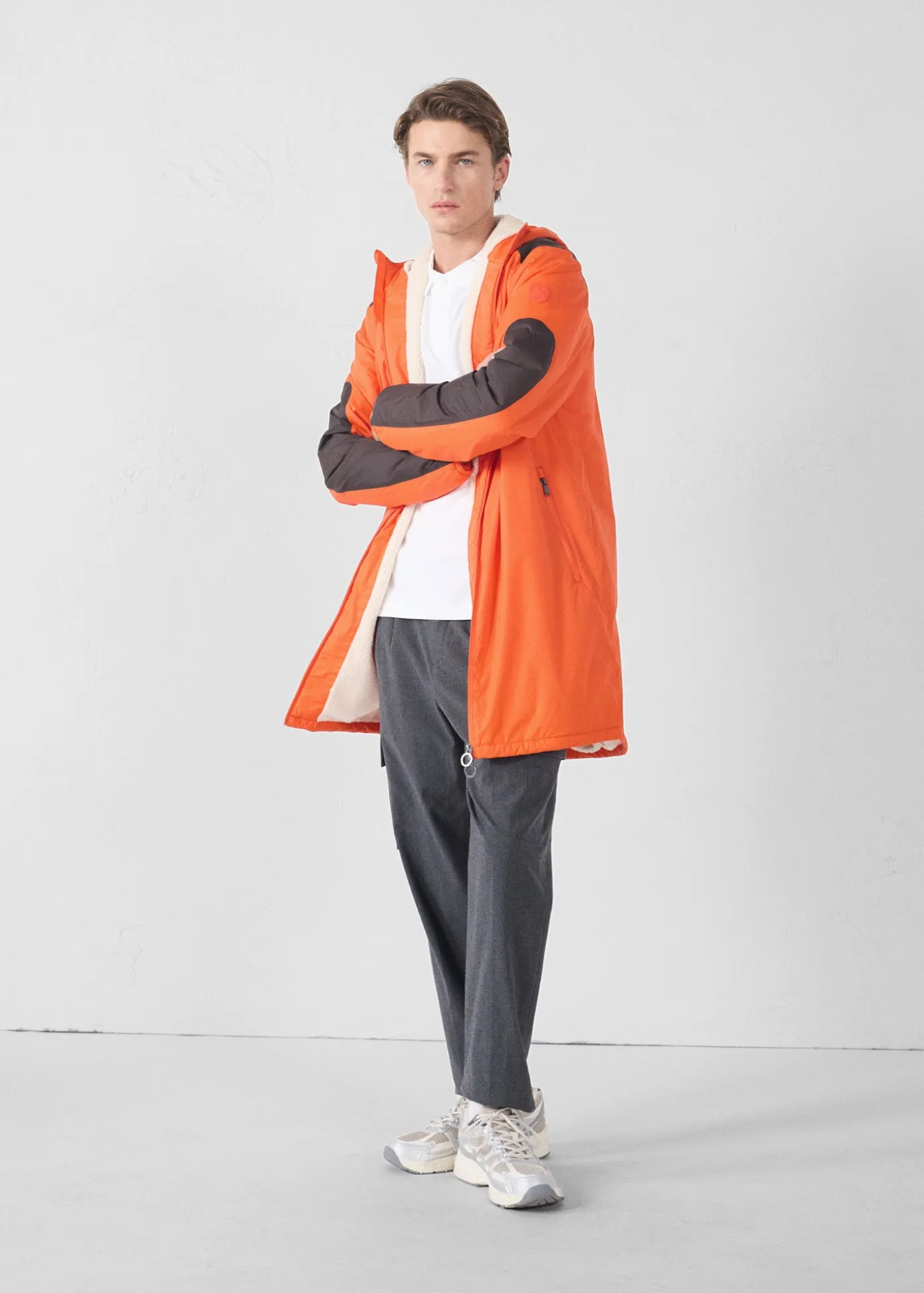 Imperméable sherpa long Rouge feu Hallin sherpa