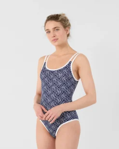 Maillot de bain femme Mono marine Mary monogram