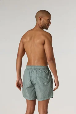 Maillot de bain Vert sauge rayé Ian stripe