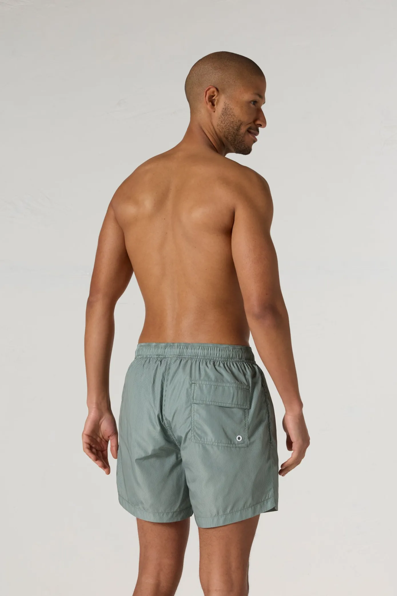 Maillot de bain Vert sauge rayé Ian stripe