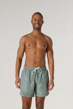 Maillot de bain Vert sauge rayé Ian stripe