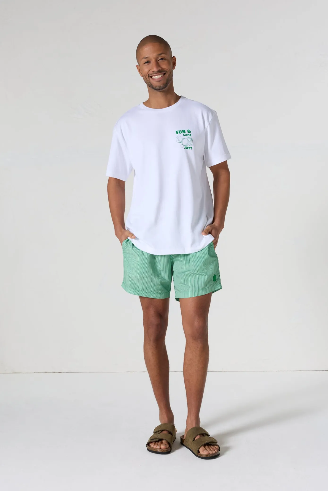 Maillot de bain Vert tropical rayé Ian stripe