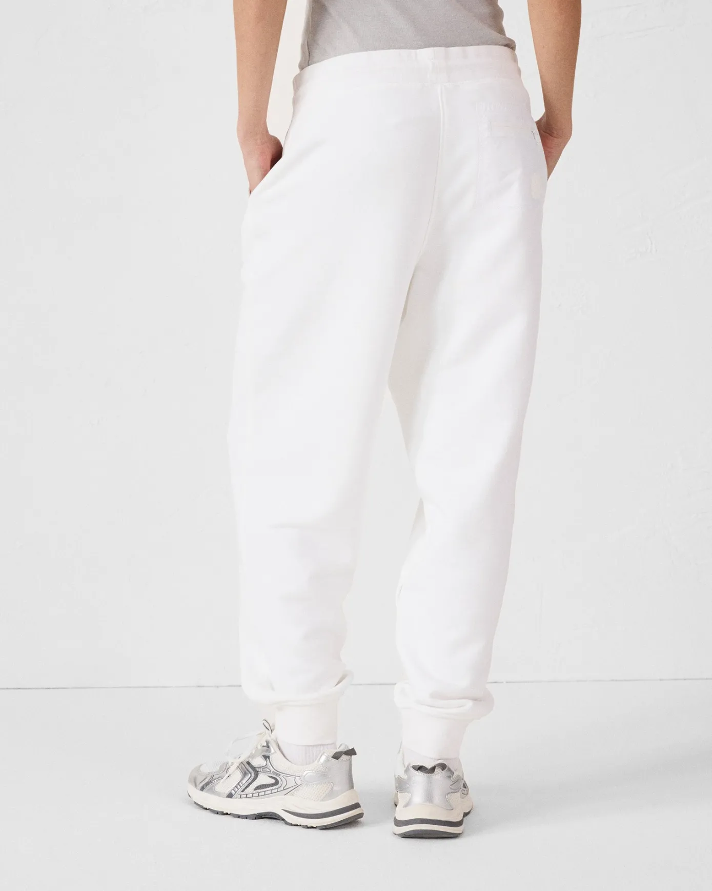 Pantalon de sport en coton Blanc Iris