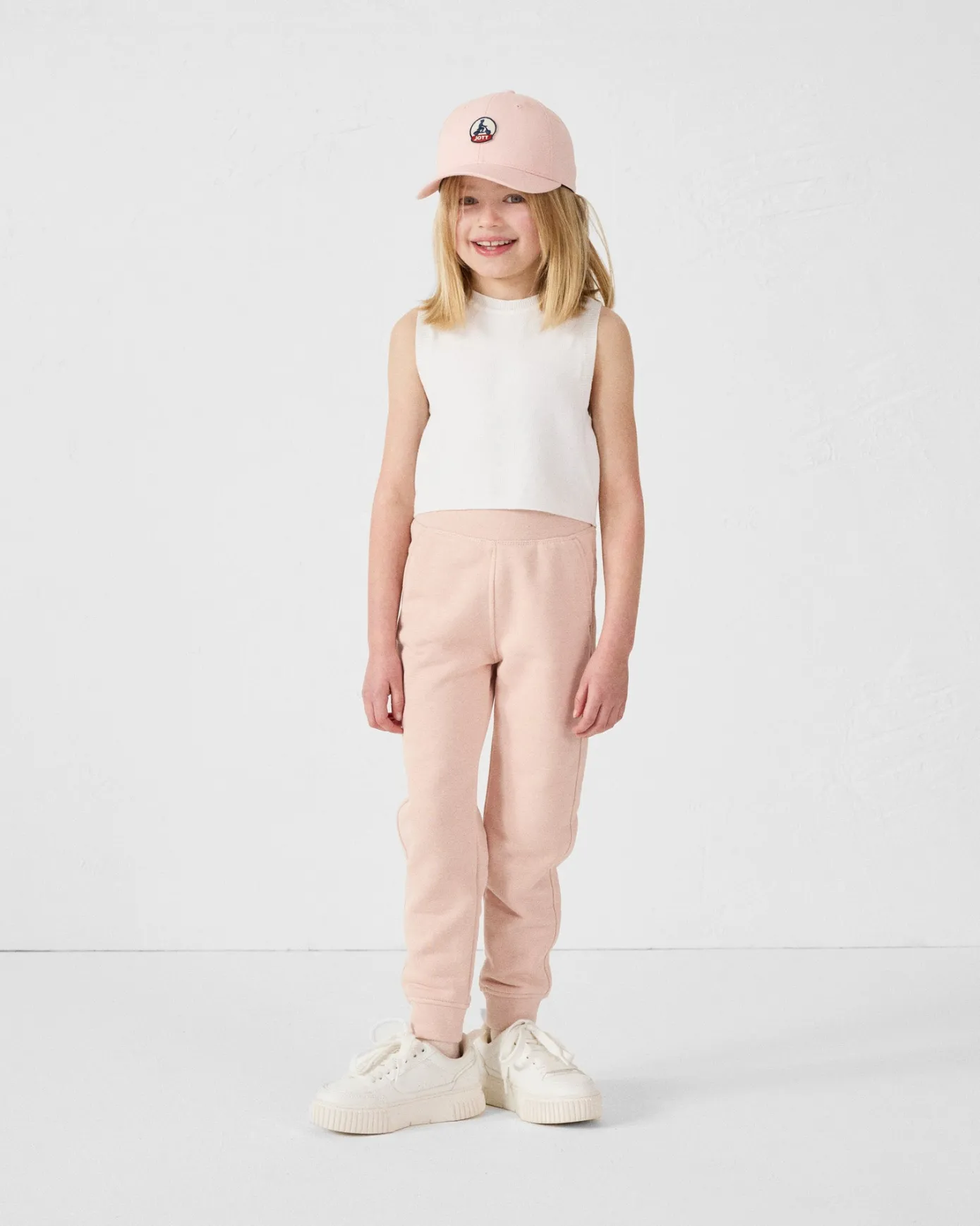 Pantalon de sport enfant en coton Pêche clair Matchu 2.0