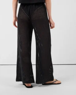 Pantalon en maille de coton Noir Virginia