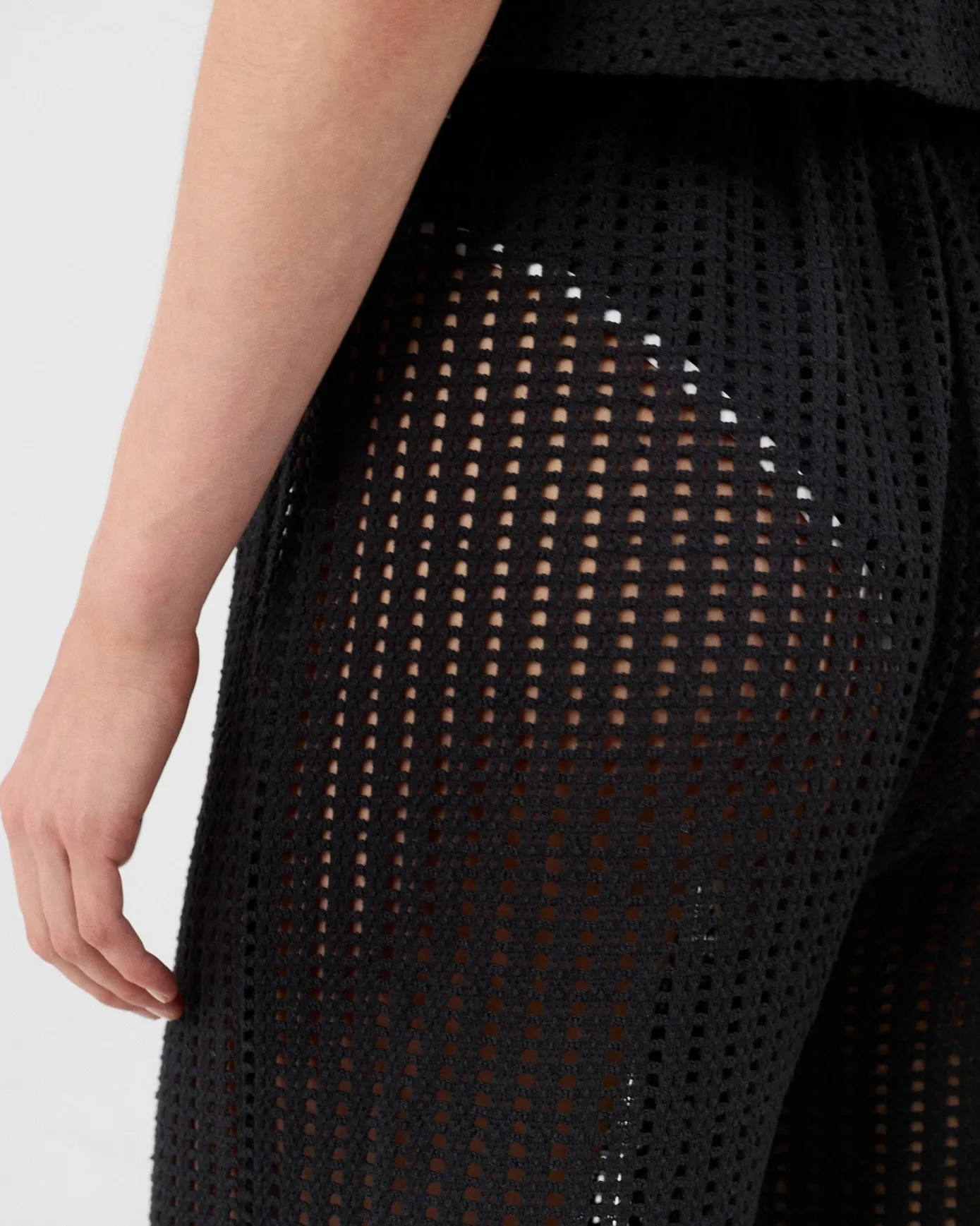 Pantalon en maille de coton Noir Virginia
