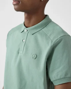 Polo en coton Vert minéral Alvaro