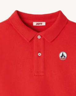 Polo enfant en coton biologique Rouge vif Salvador