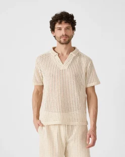 Polo en maille de coton Naturel Bruno