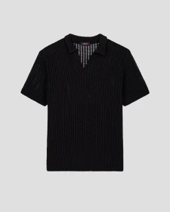 Polo en maille de coton Noir Bruno