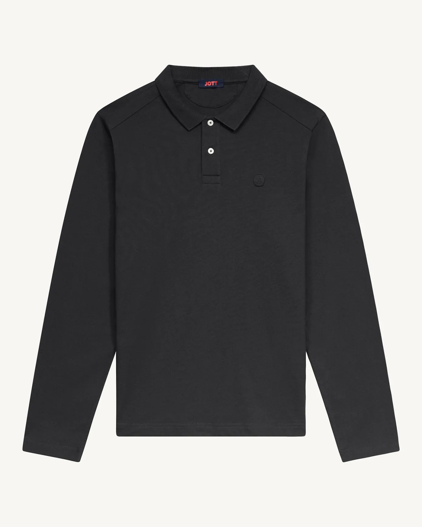 Polo manches longues en coton Noir Carlos