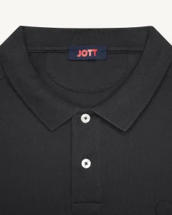 Polo manches longues en coton Noir Carlos