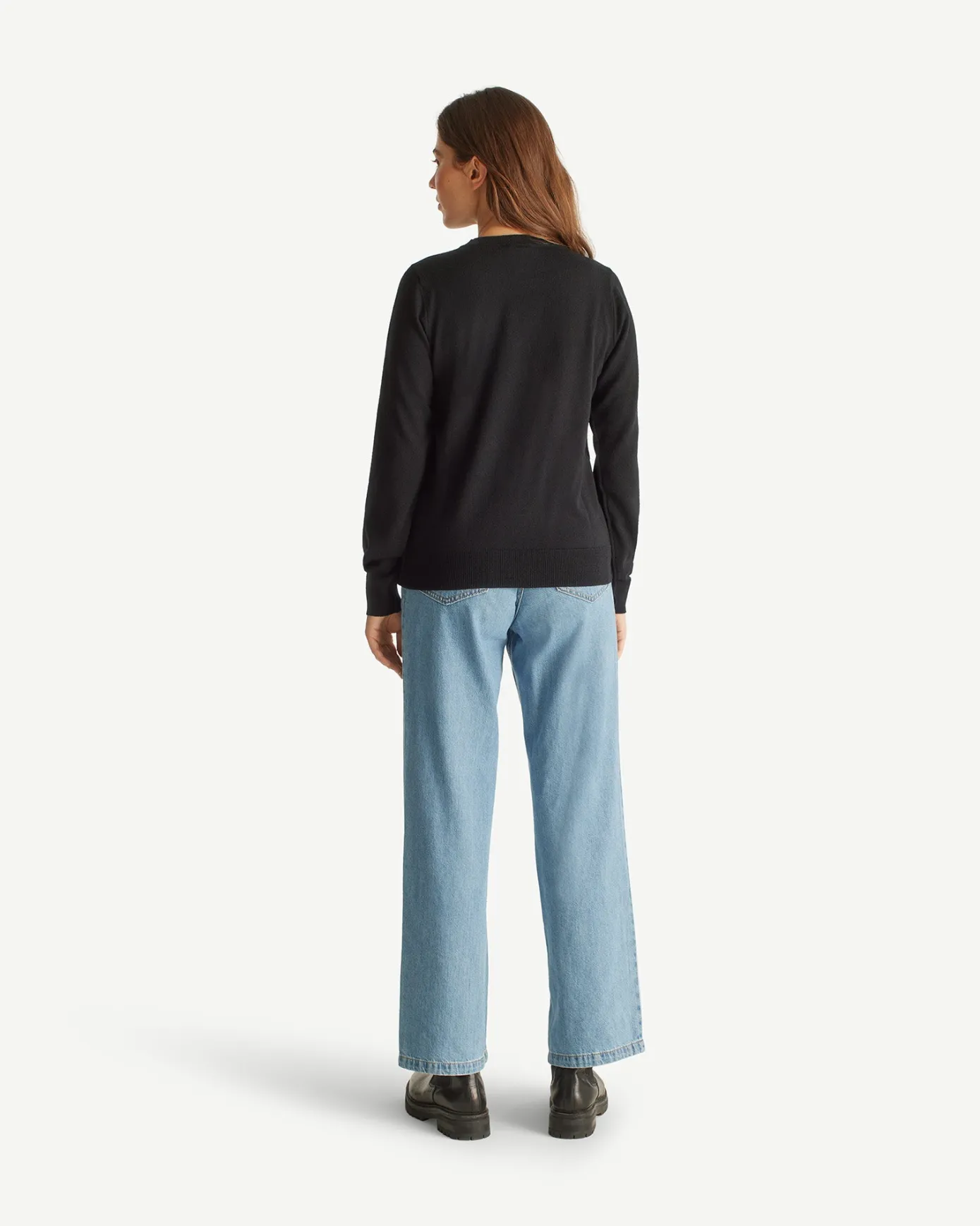 Pull en maille col rond Noir Esther
