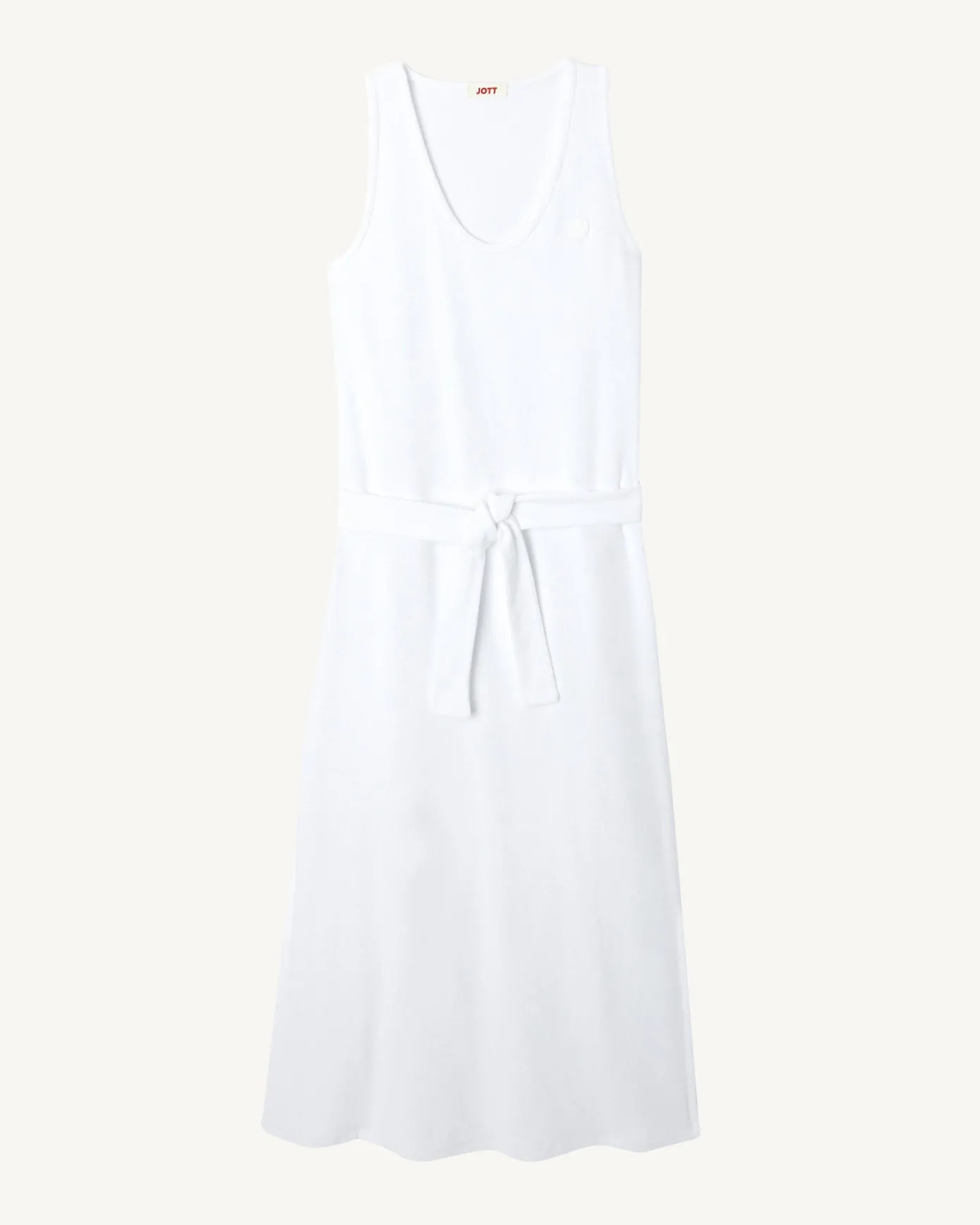 Robe longue ceinturée éponge Blanc Ibiza