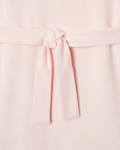 Robe longue ceinturée éponge Rose clair Ibiza