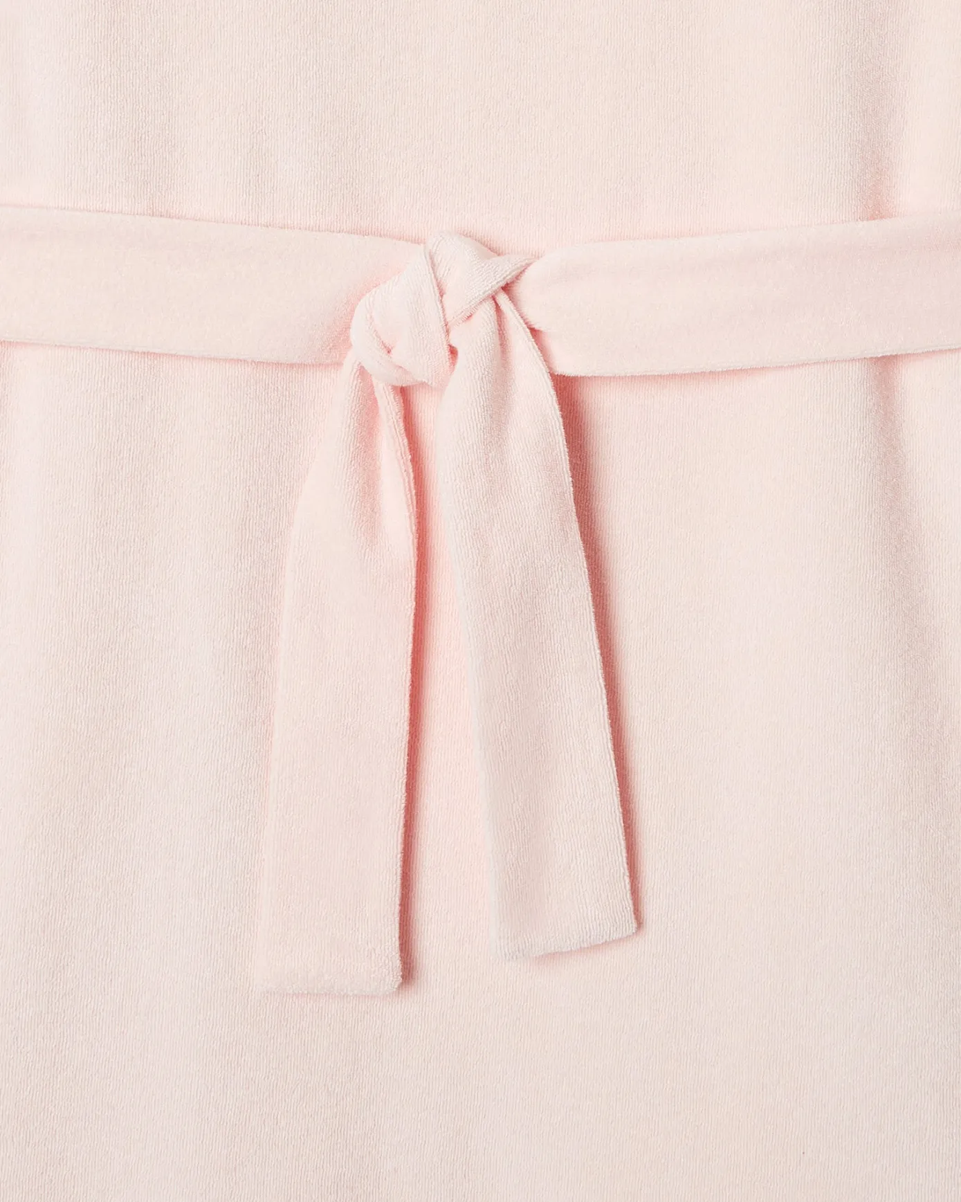 Robe longue ceinturée éponge Rose clair Ibiza