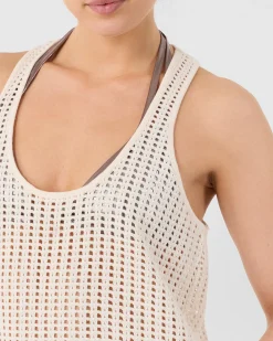 Robe longue en maille de coton Naturel Euginia