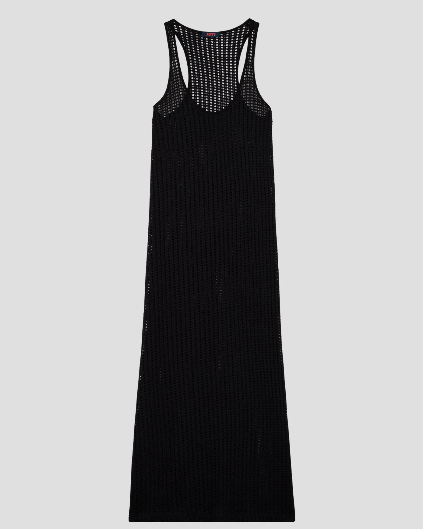 Robe longue en maille de coton Noir Euginia