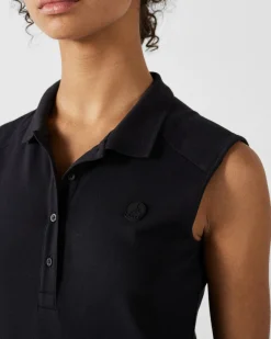 Robe polo sans manches Noir Tanger