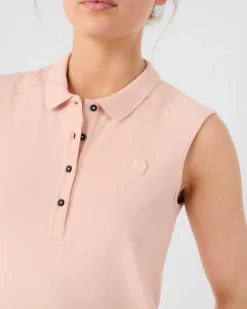 Robe polo sans manches Pêche clair Tanger
