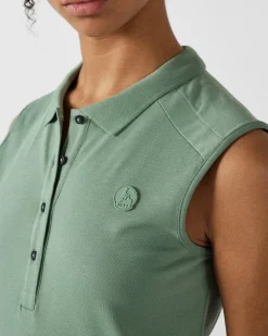 Robe polo sans manches Vert minéral Tanger