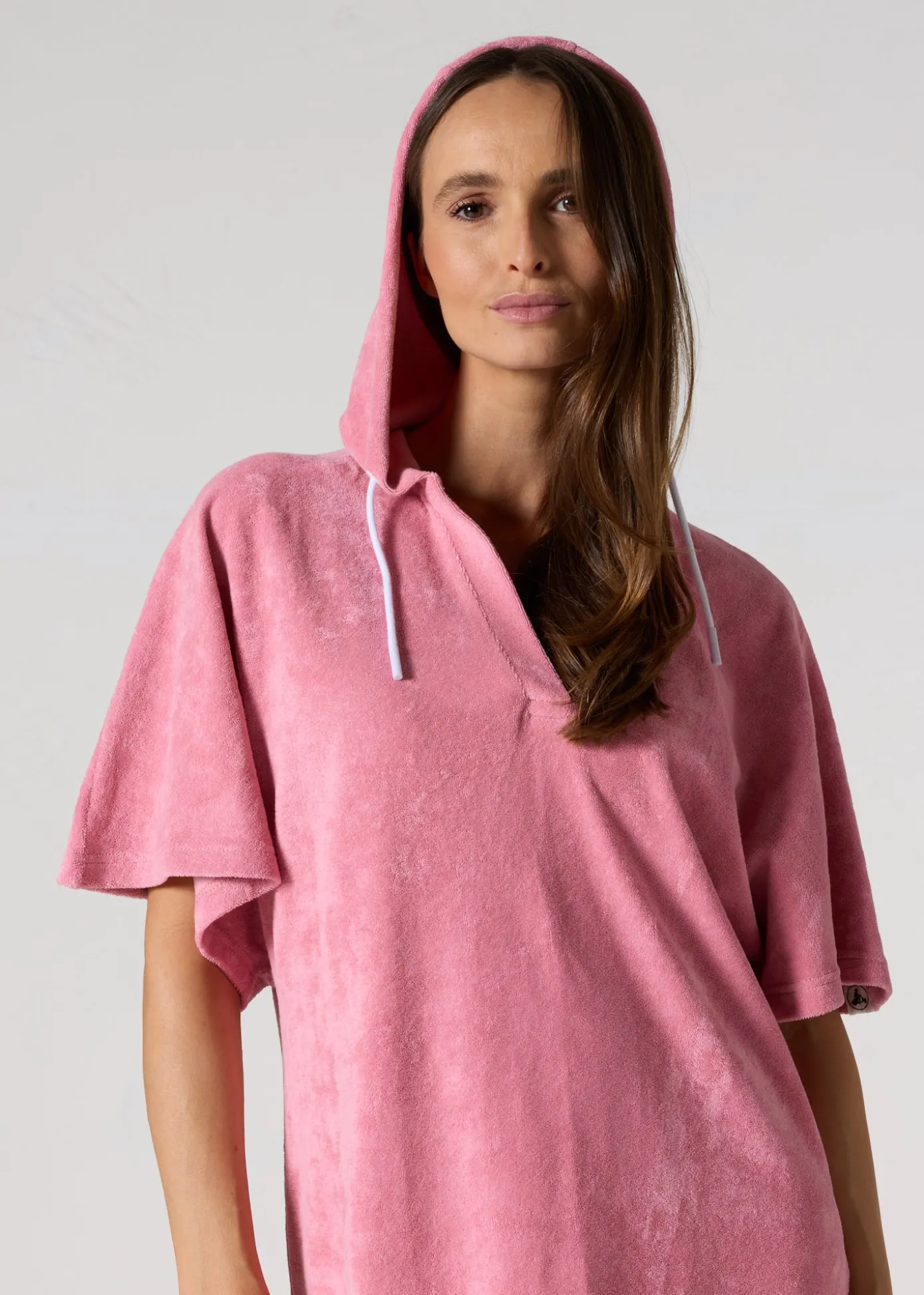 Robe éponge à capuche Pink antique Pearl