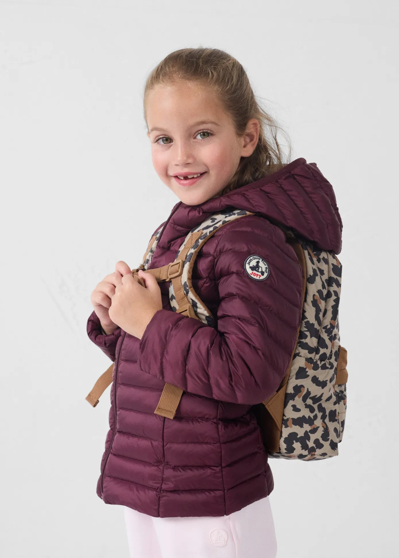 Sac à dos + trousse Leopard beige Pupil print