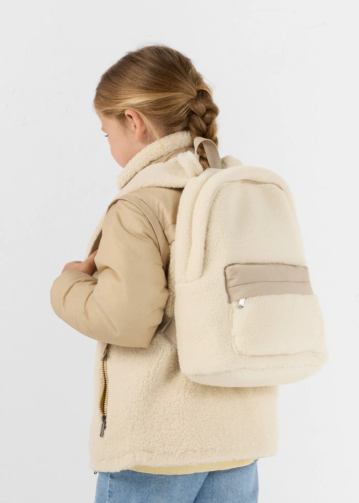 Sac à dos + trousse sherpa Naturel Pupil sherpa